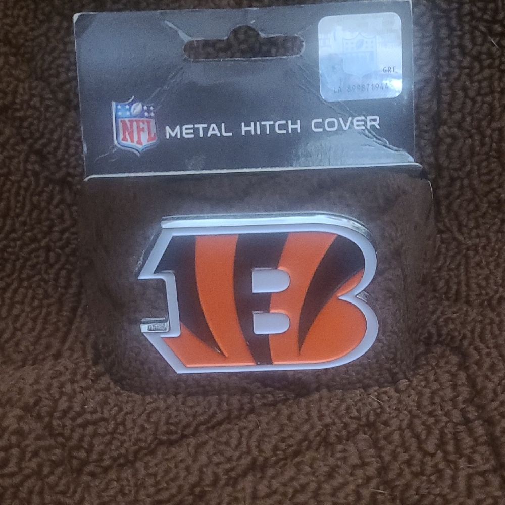 NFL Orange and Black Metal Hitch Cover